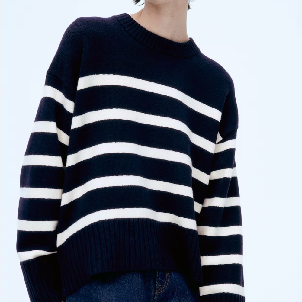 New! H&M Navy and White Striped Sweater